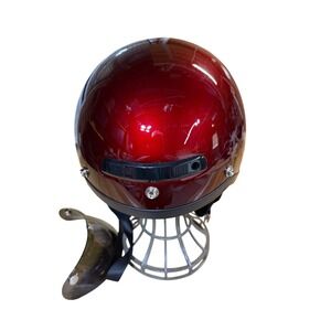 HJC FG 2 DOT Motorcycle Helmet Red Metallic Open Face with Visor